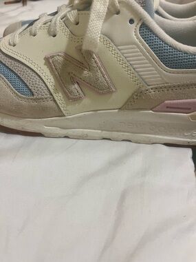 New Balance Cream, Light Blue & Pink shoes
